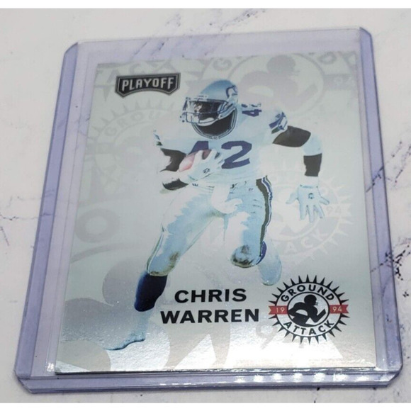 1994 Playoff Ground Attack Chris Warren Seattle Seahawks #258 - Picture 3 of 4